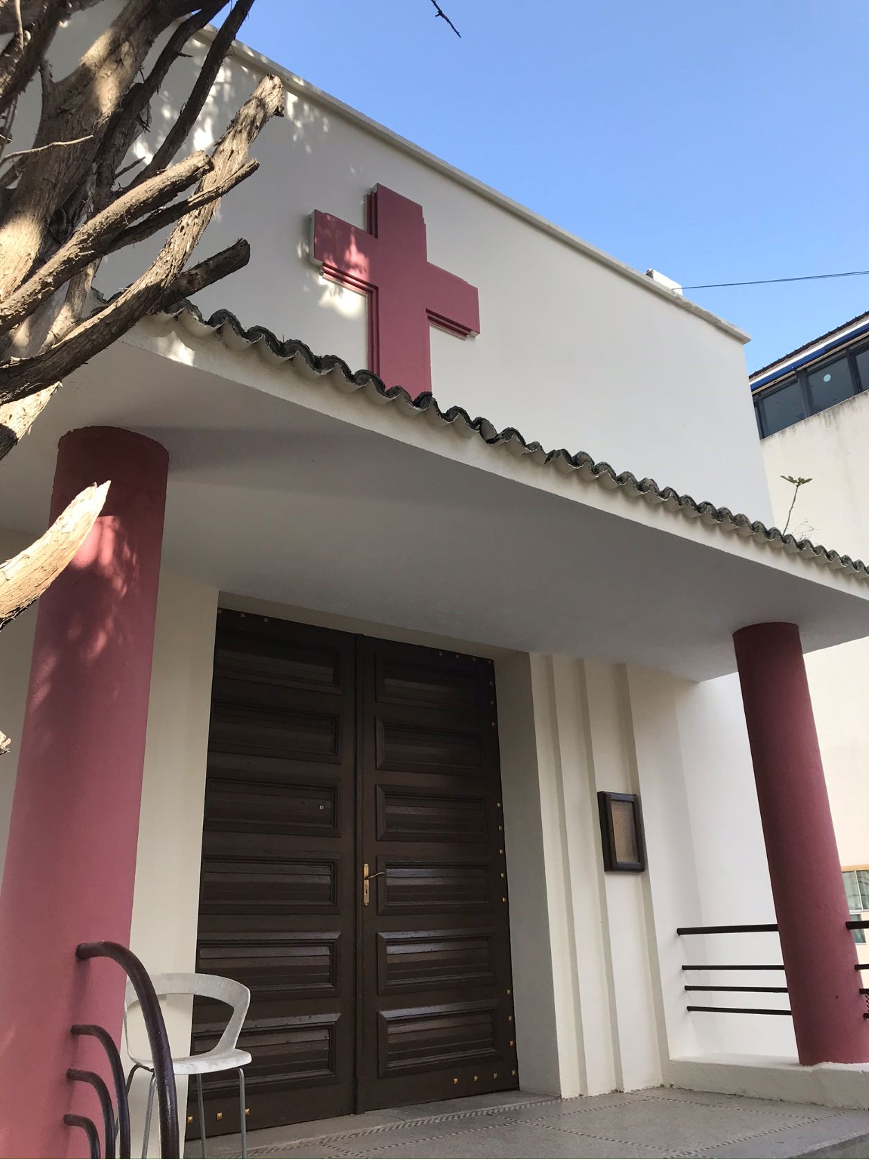 The front entrance to the church.